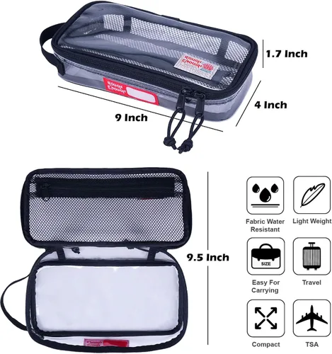 Vista 7 de Rough Enough - Juego de bolsas de aseo transparentes para viajar con asa, Neceser transparente para viajar