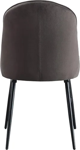 Vista 5 de Sillas de comedor para mesa de habitación y sillas de asiento de cocina, juego de 2 sillas laterales tapizadas con diseño capitonado de canal