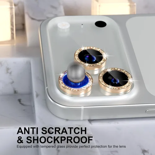 Vista 361 de Choiche Compatible para iPhone 16 Pro/iPhone 16 Pro Max Protector de Lente de Cámara, Vidrio Templado 9H Protector de Pantalla de Cubierta de Cámara