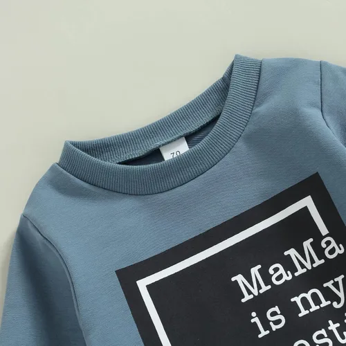 Vista 2 de Sasaerucure Conjunto de 2 piezas de sudadera de manga larga con cuello redondo y pantalones casuales para otoño e invierno