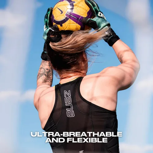Vista 6 de Zena Sport - Chaleco protector de pecho para adultos para mujer - Chaleco de compresión acolchado con cremallera frontal - para deportes