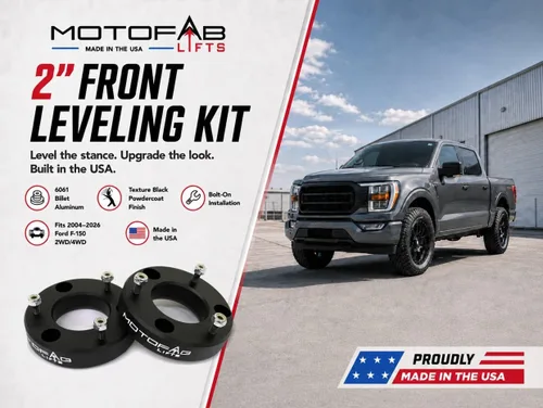 Vista 2 de MotoFab Lifts Juego de elevación y estabilización delantera que elevará su F150 2 pulgadas
