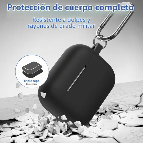 Vista 5 de Funda para Airpods Pro 2/1 Gen para hombres, mujeres y niñas, funda compatible con Airpods Pro de 2ª/1ª generación, funda protectora de silicona