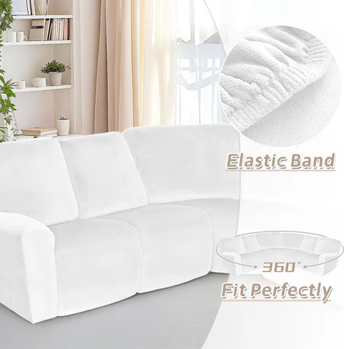 Vista 182 de Arfntevss Fundas de sofá seccional reclinable de terciopelo, Funda de sofá seccional de esquina para sofá reclinable, Funda elástica suave