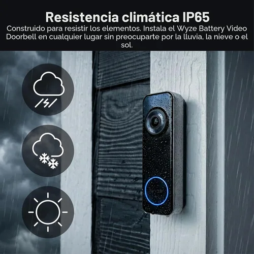 Vista 7 de Wyze Timbre de video con batería, cámara inalámbrica, 1536 x 1536 HD+ con visión nocturna a color, audio de 2 vías, vista 1:1 de cabeza a pies