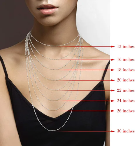 Vista 6 de Miabella Collar de cadena de cuentas de plata de ley 925 italiana para mujer, fabricado en Italia
