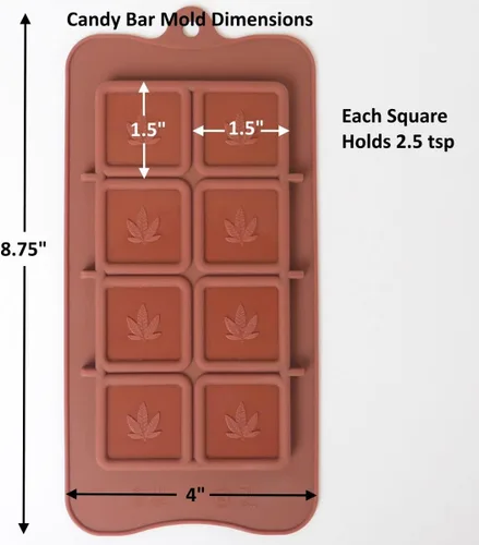 Vista 2 de Bandejas de silicona para moldes de caramelo con hojas de marihuana, paquete de 2