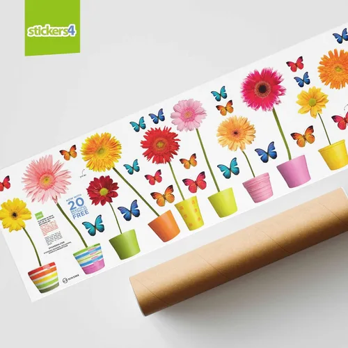 Vista 5 de 10 adhesivos de resorte para ventanas de vidrio con 20 calcomanías de mariposa para ventana, calcomanías de flores grandes, calcomanías de primavera