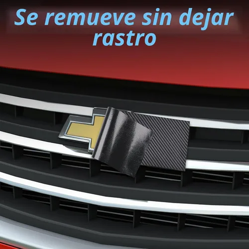 Vista 5 de Lypumso Kit de Envoltura de Vinilo para Emblema de Auto, 6 Piezas de Fibra de Carbono Negro Compatible con Calcomanías de Logo Chevy Bowtie, Corta