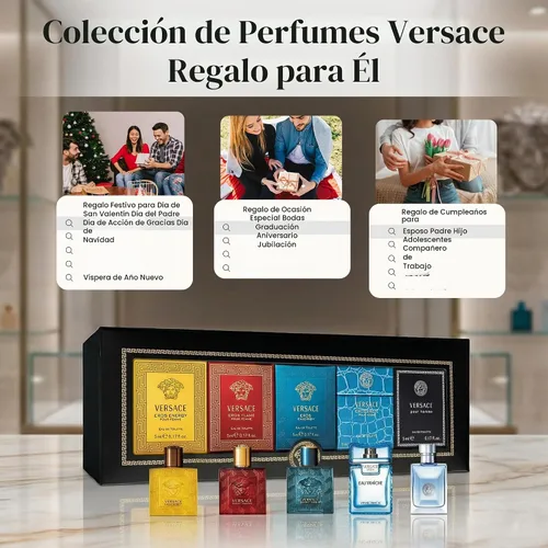 Vista 2 de Versace Juego de regalo de mini colonia para hombre, 5 piezas, colección