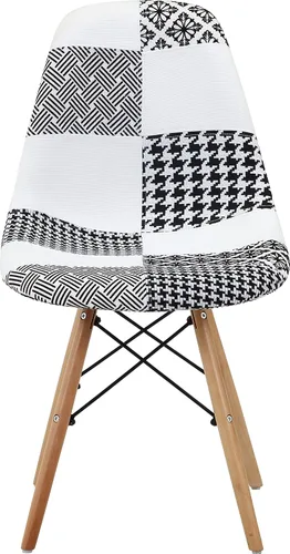 Vista 3 de 不二貿易(Fujiboeki) Fuji Boeki 70589 Eames Chair, Width 20.1 x Depth 18.1 x Height 32.3 inches (51 x 46 x 82 cm), Black/White, Dining Chair, Shell Type
