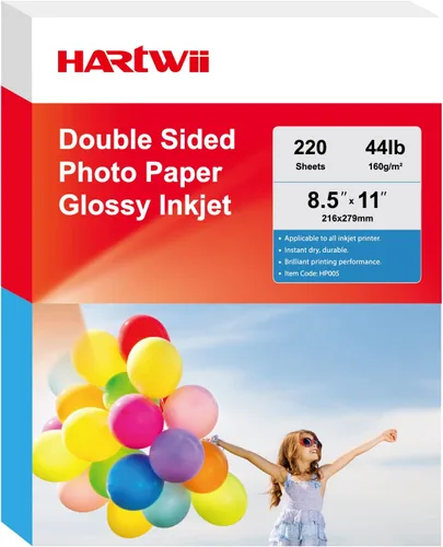 Vista 12 de 100 hojas de papel fotográfico brillante de doble cara, grueso, de alta calidad, 8.5 x 11 pulgadas, 10.58 oz/m², 80 libras, solo para impresora