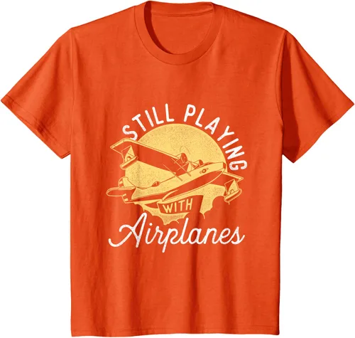 Vista 31 de Still Playing With Airplanes - Camiseta de control remoto RC Avión Piloto, Negro