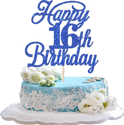 Vista 15 de Rsstarxi 1 paquete de decoración para tarta de cumpleaños 8 con purpurina negra de 8 años y fabulosos saludos a 8 años de edad, para celebrar el 8º