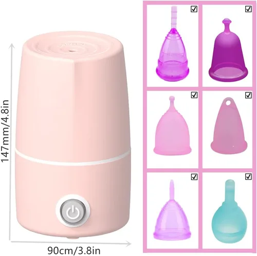 Vista 5 de Esterilizador de taza menstrual para vasos menstruales, máquina limpiadora de vapor a alta temperatura, lava tu taza 99.9% sucia 8 minutos - Higiene