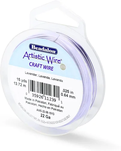 Vista 122 de Artistic Wire, Alambre de cobre de color chapado en plata de calibre 18, resistente al deslustre, amatista, 20 pies