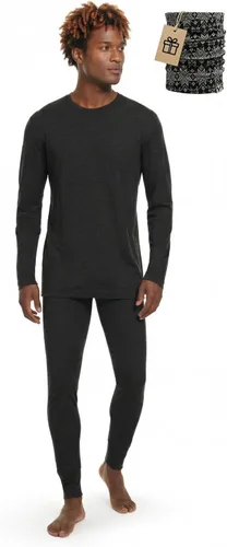 Vista 17 de MERINNOVATION Merino Wool Base Layer Set for Men 100% Merino Wool Pajamas Set Thermal Sleep PJS Lite - Midweight Top, Bottom . Carbón 165