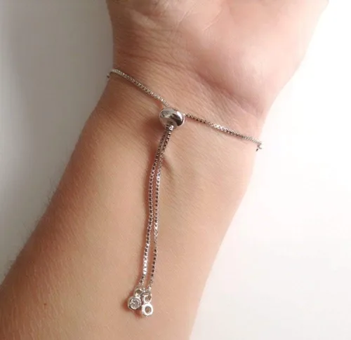 Vista 2 de Pulsera de cadena Bolo ajustable con medalla milagrosa chapada en plata Virgen de La Milagrosa
