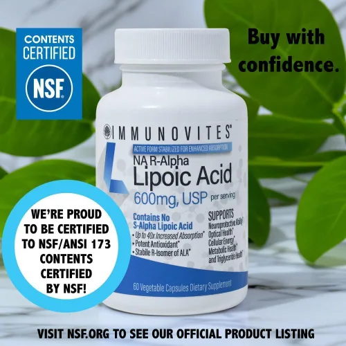 Vista 9 de IMMUNOVITES Paquete de 3 unidades de ácido R-alfa lipoico estabilizado ((True)) 600 mg por porción