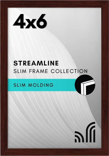 Vista 84 de Americanflat Portarretratos de 3 x 3 con cristal transparente pulido, colección Streamline, marco cuadrado de borde fino para exhibición de mesa