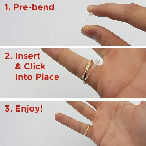 Vista 3 de Chrome Cherry Ringo - Ajustador de tamaño de anillo invisible para anillos sueltos paquete de 20 kit de cuidado