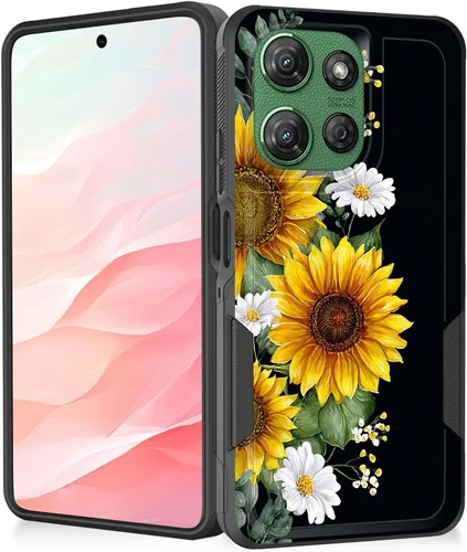 Vista 197 de Funda para Moto G Play 4G 2024, resistente de doble capa híbrida de policarbonato duro, goma suave, a prueba de golpes, funda protectora resistente