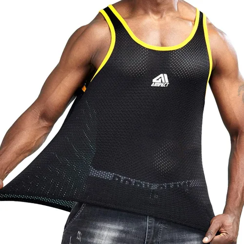Vista 5 de AIMPACT Camiseta sin mangas de malla casual para hombre