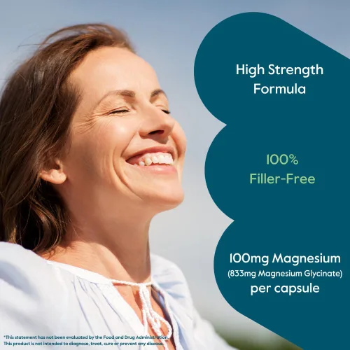 Vista 4 de BESTVITE Glicinato de magnesio sin relleno, 400 mg de magnesio por porción (240 cápsulas vegetales), bisglicinato quelado para músculo, relajación