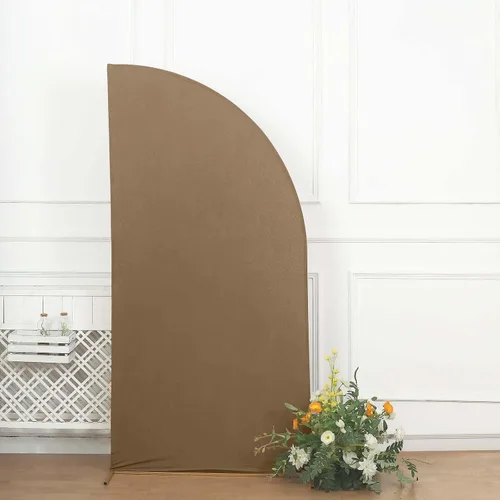 Vista 158 de Efavormart - Juego de 4 fundas de elastano beige para arco de media luna, fundas de telón de fondo Chiara de 2.5 pies a 7 pies para escenarios