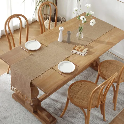 Vista 5 de Hsvanyr Bufandas de lino de algodón para decoración de mesa de estilo rústico para interiores y exteriores, decoración de fiesta del hogar, 13 x 63