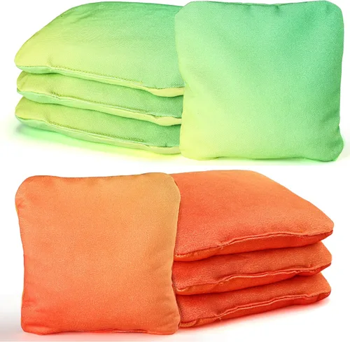 Vista 11 de EunHo Pro Cornhole Bags Set of 8 Dual Sided Slick and Stick - Competition Vaca/Águila