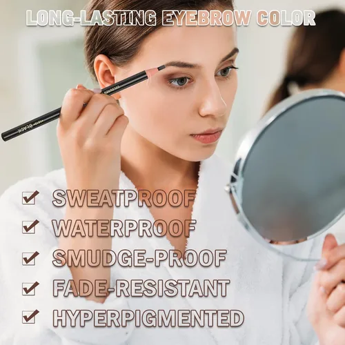 Vista 2 de Kit de maquillaje para tatuar cejas y suministros de microblading con lápices de cejas resistentes al agua - Permanentes, en 5 colores, lápices
