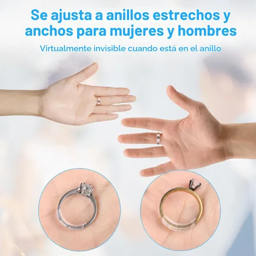 Vista 6 de Ajustador de tamaño de anillo invisible, paquete de 24, 12 tamaños