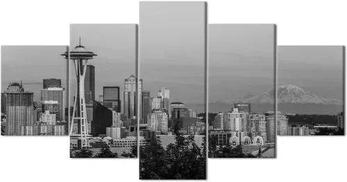 Vista 53 de Impresión fotográfica de paisajes oceánicos en blanco y negro, obra de arte en lienzo de paisaje marino, estirado y enmarcado, lienzo de ojo