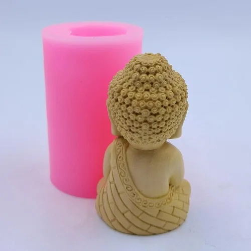 Vista 3 de Molde de vela de Buda, versión mejorada, molde de cera perfumada, moldes de silicona hechos a mano para decoración de manualidades de yeso de resina
