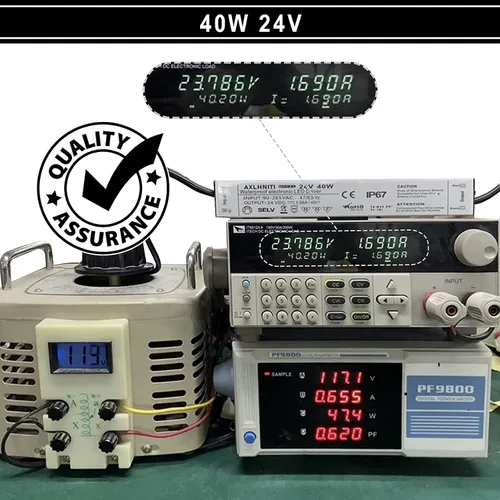 Vista 4 de Controlador LED 40W 24V, fuente de alimentación impermeable IP67, transformador con enchufe de 3 clavijas Cable de 3.3 pies para luces de tira
