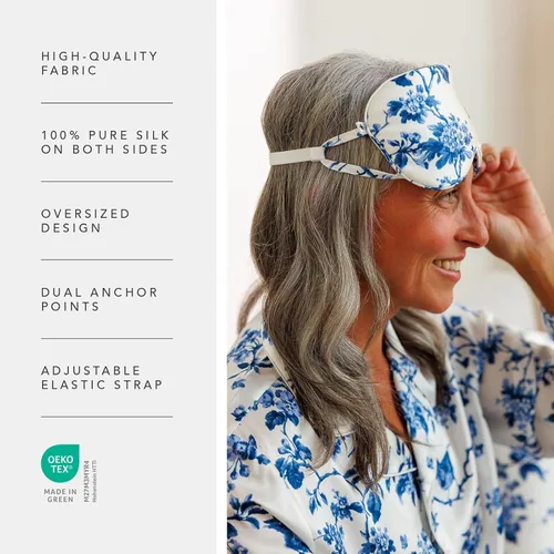 Vista 2 de Fishers Finery 25 Momme 100% Mulberry Silk Eye Mask Correa ajustable (rosa)