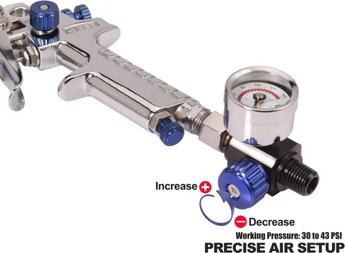 Vista 2 de Dynastus Pistola de pulverización de aire HVLP de 5 oz para reparación de manchas, rociador de pintura para detalles de automóvil, boquilla de 0.039