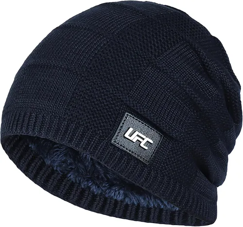 Vista 10 de Gorro de invierno para hombre y mujer, calcetines de forro polar grueso y cálido de punto casual Negro