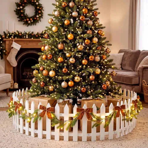 Vista 11 de Thyle 20 piezas de valla de árbol de Navidad de 16 pulgadas con luces Rojo