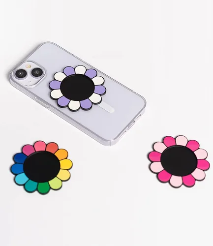 Vista 2 de metisinno Base magnética compatible con agarres de teléfono PopSocket y fundas MagSafe para iPhone, multicolor arcoíris