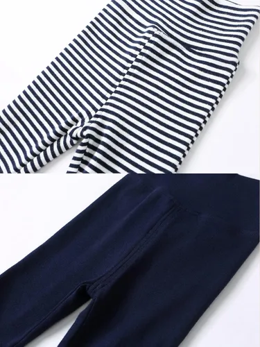 Vista 4 de ACESTAR Pantalones de algodón de cintura alta para recién nacidos y bebés leggings casuales con pies de 0 a 12 meses paquete de 3 unidades 1 paquete