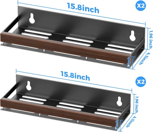 Vista 3 de Organizador magnético de especias de nogal para refrigerador, soporte de pared, estante de especias magnético para refrigerador, organizador
