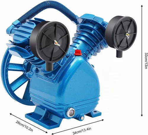 Vista 8 de LOYALHEARTDY Cabezal de bomba de compresor de aire 3HP 175PSI doble cilindro V estilo V reemplazo de la bomba del compresor de aire, cilindro de Azul