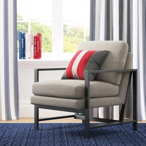 Vista 2 de Tommy Hilfiger Russell - Silla Accent, respaldo de almohada medio-suave, sillón moderno e industrial de mediados de siglo, cómoda silla para sala