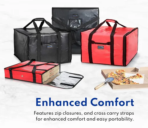 Vista 8 de New Star Foodservice 51100 Bolsa de entrega de pizza aislada, 18 x 18 x 5 pulgadas, color negro