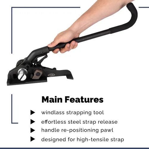 Vista 4 de IDL Packaging Tensor de Flejado de Acero S-300 para Flejes de hasta 1 1/4" de Ancho - Tensor de Molinete de Servicio Pesado que Proporciona Alta