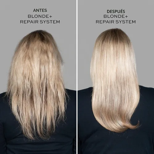 Vista 3 de John Frieda Blonde+ Sistema de reparación de cabello, acondicionador con complejo de construcción Bond, restaura la humedad y protege el cabello