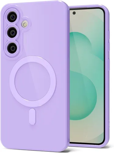 Vista 8 de Svanove Funda magnética de silicona para Samsung Galaxy S22, compatible con Magsafe, bonita funda para mujer, goma de gelatina brillante delgada