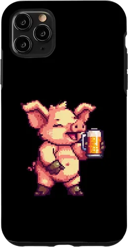 Vista 12 de iPhone 12 mini Pig Beer Party Comic Gamer Case
